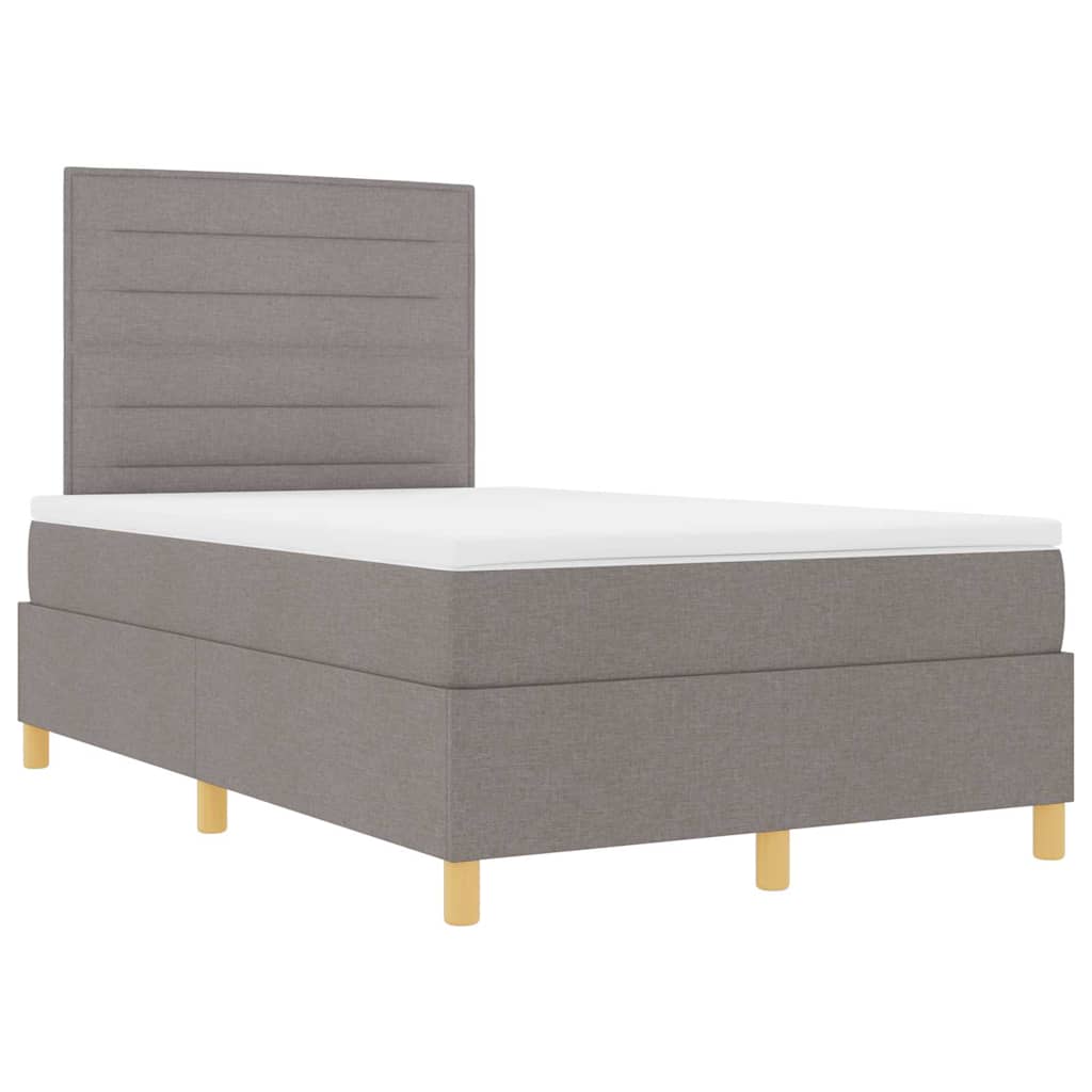 Box spring seng med hovedgærde Gråbrun 120 x 190 cm Stof