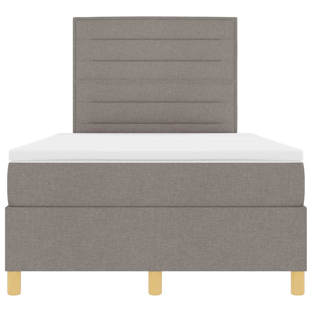 Box spring seng med hovedgærde Gråbrun 120 x 190 cm Stof