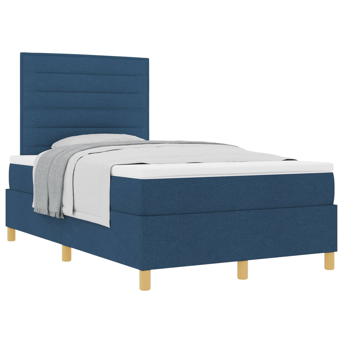 Box spring seng med madras med hovedgærde Blå 120 x 190 cm Stof