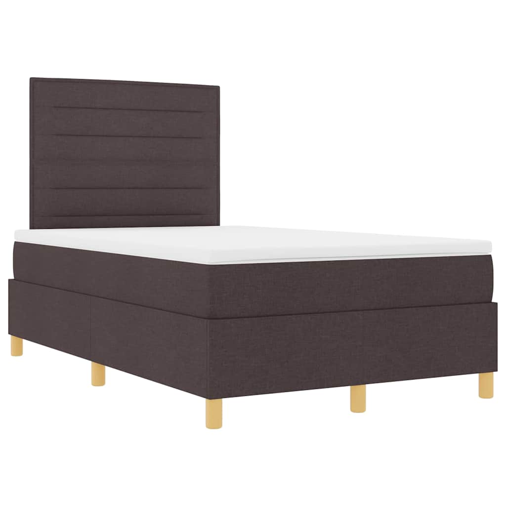 Box spring seng med madras Mørk Brun 120 x 200 cm Stof