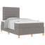 Box spring seng med hovedgærde Gråbrun 120 x 200 cm Stof