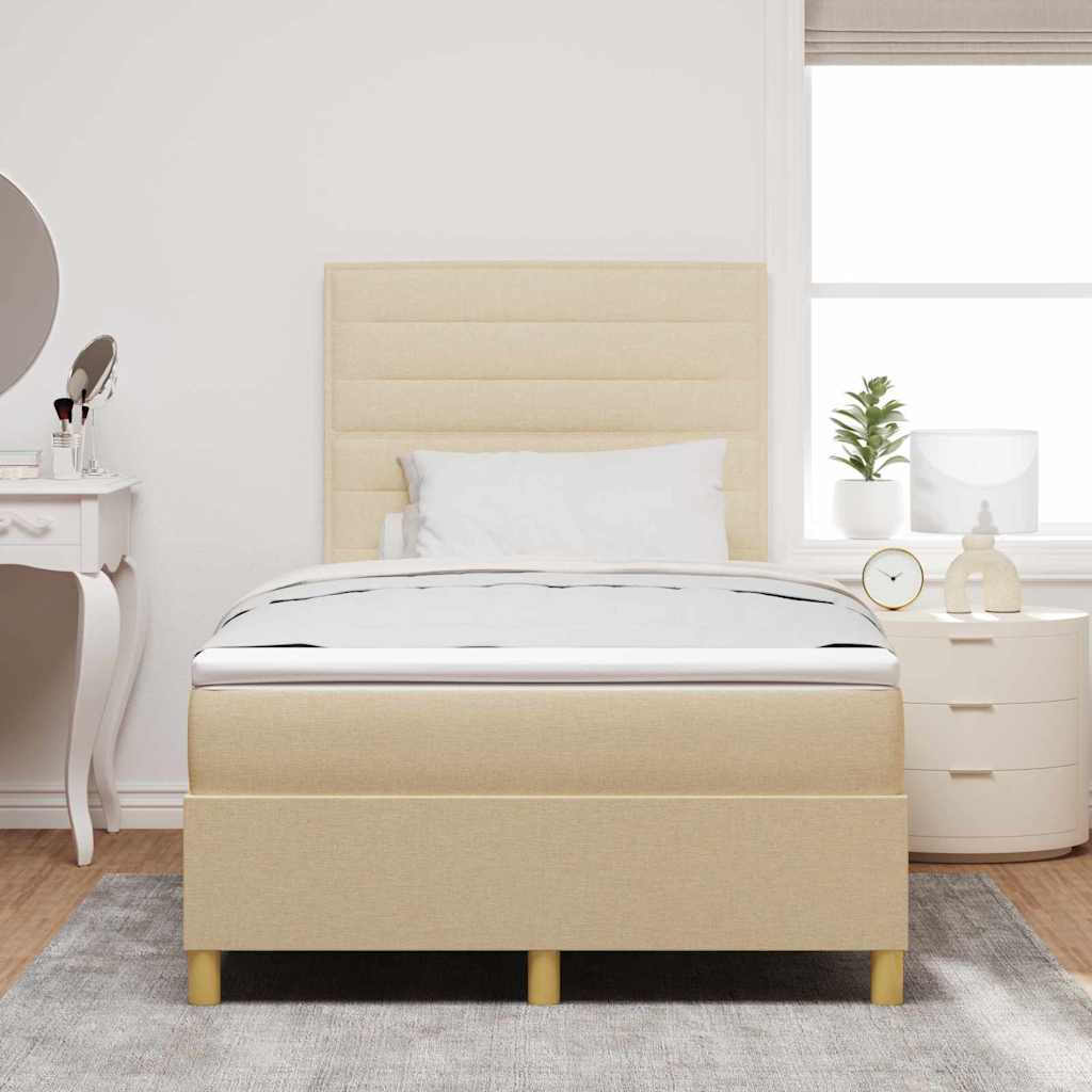 Box spring seng med madras Creme 120 x 200 cm Stof
