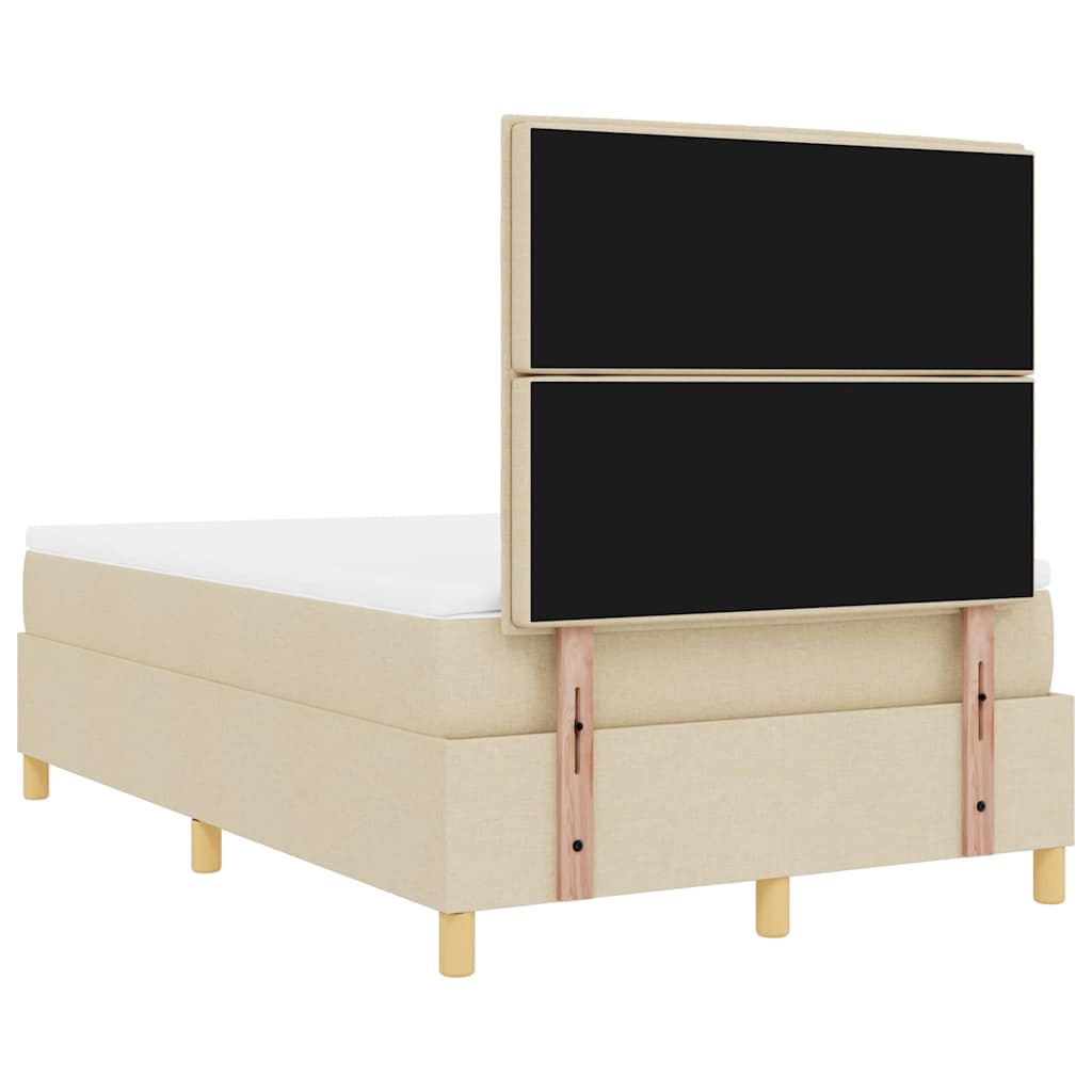 Box spring seng med madras Creme 120 x 200 cm Stof