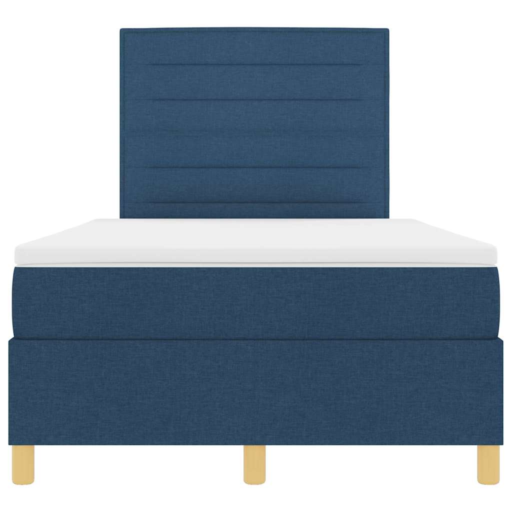 Box spring seng med madras med hovedgærde Blå 120 x 200 cm Stof