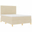 Box spring seng med madras Creme 140 x 190 cm Stof