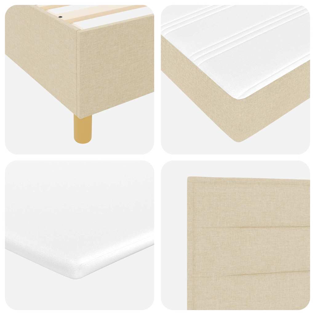 Box spring seng med madras Creme 140 x 200 cm Stof