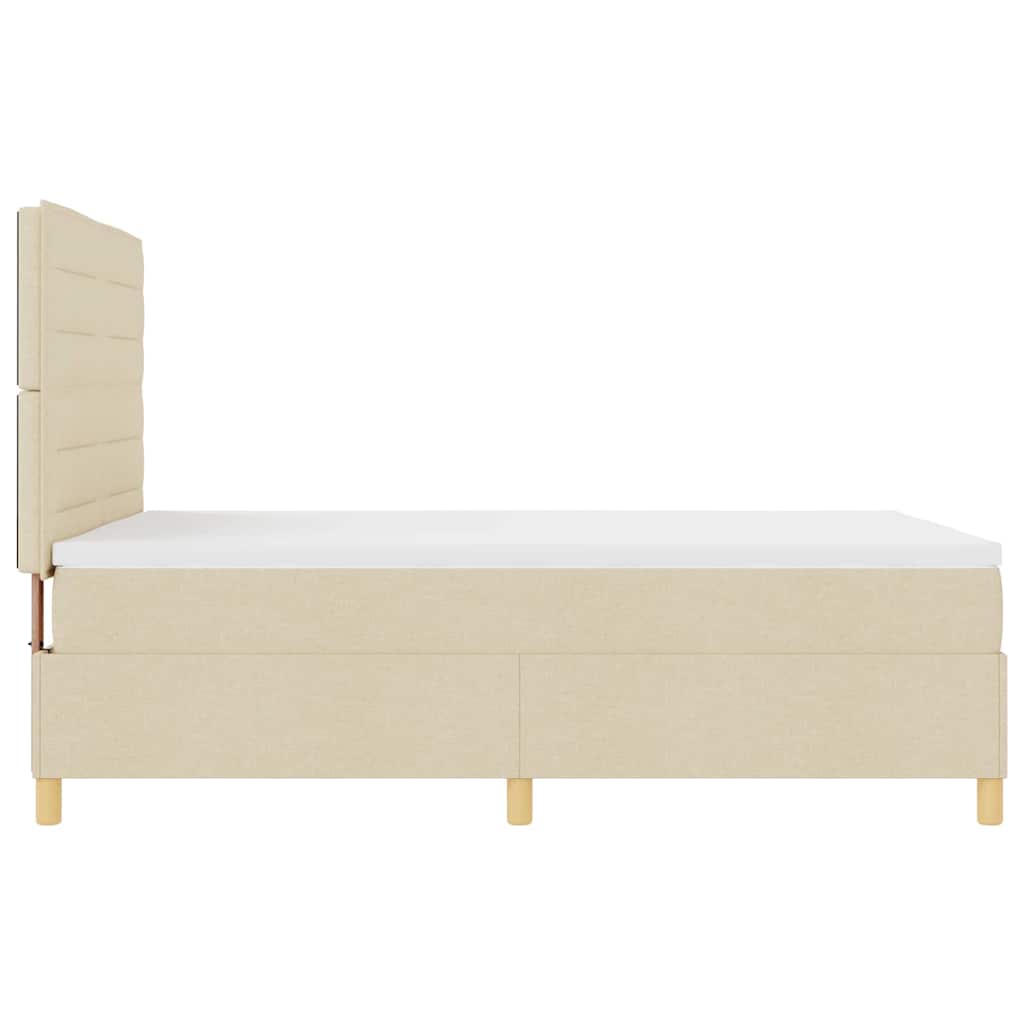 Box spring seng med madras Creme 140 x 200 cm Stof
