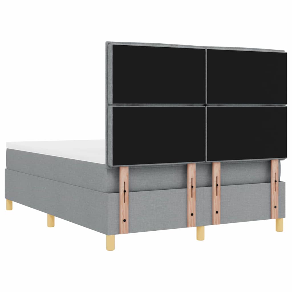 Box spring seng med madras Lysegrå 160 x 200 cm Stof