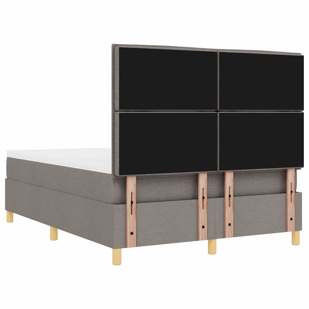 Box spring seng med hovedgærde Gråbrun 160 x 200 cm Stof