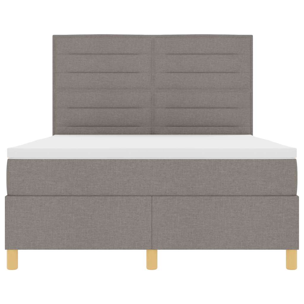 Box spring seng med hovedgærde Gråbrun 160 x 200 cm Stof