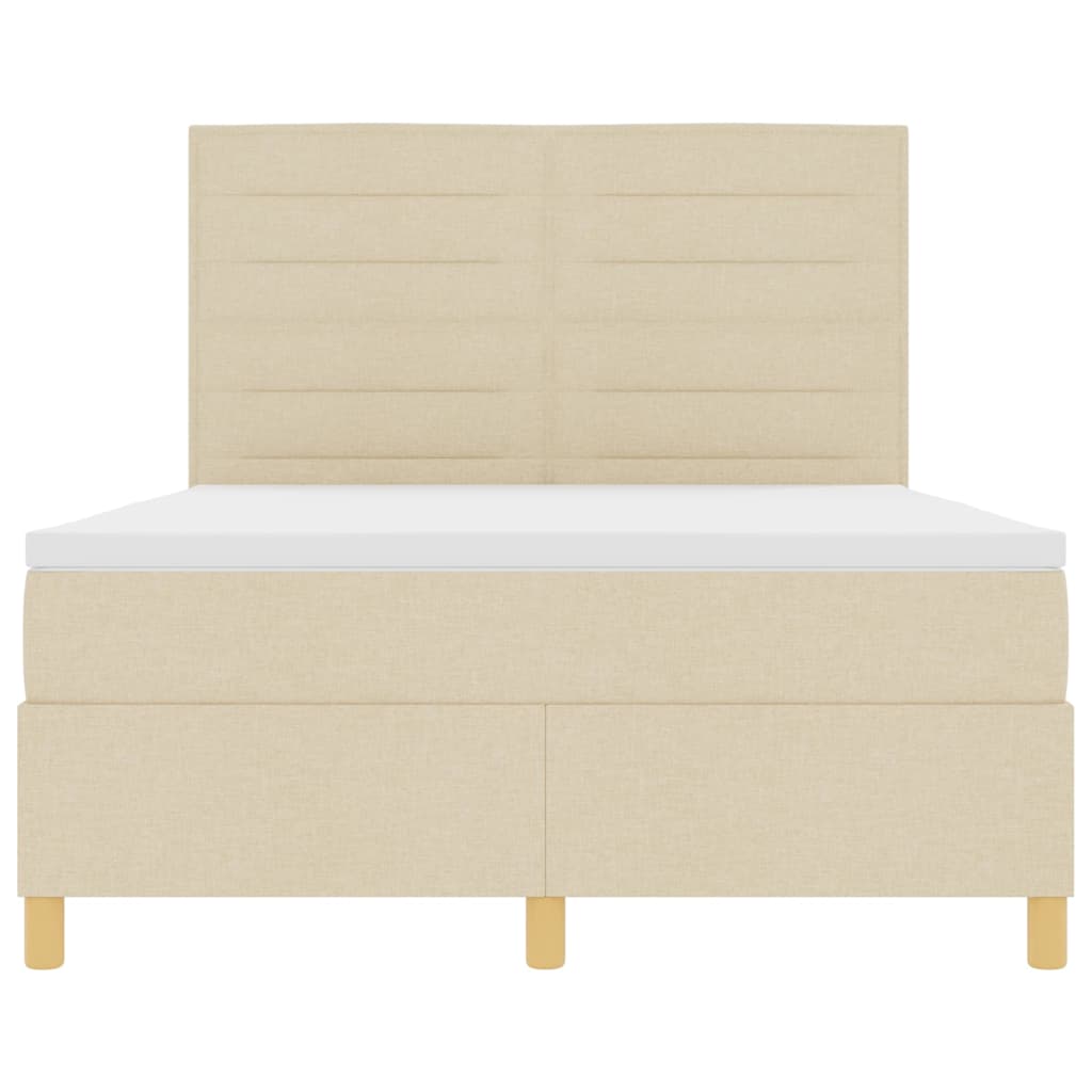 Box spring seng med madras Creme 160 x 200 cm Stof