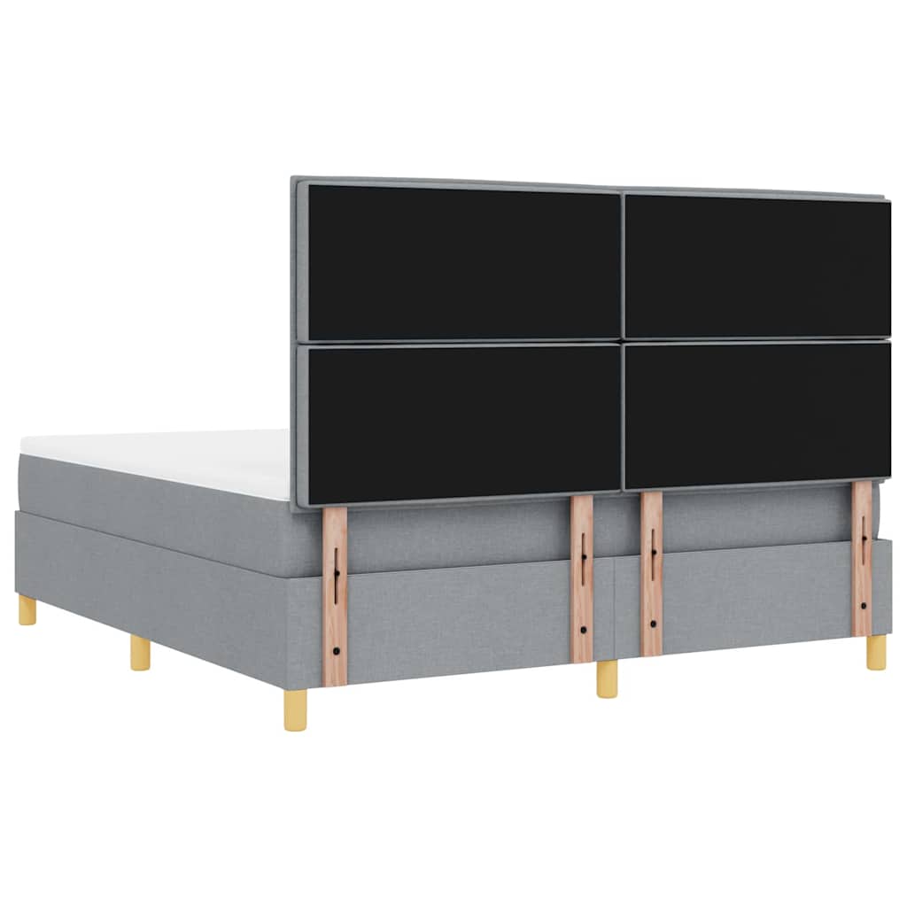 Box spring seng med madras Lysegrå 180 x 200 cm Stof