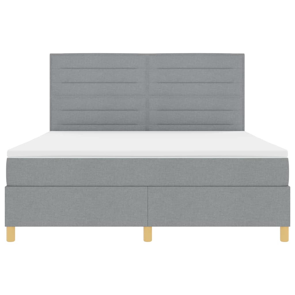 Box spring seng med madras Lysegrå 180 x 200 cm Stof