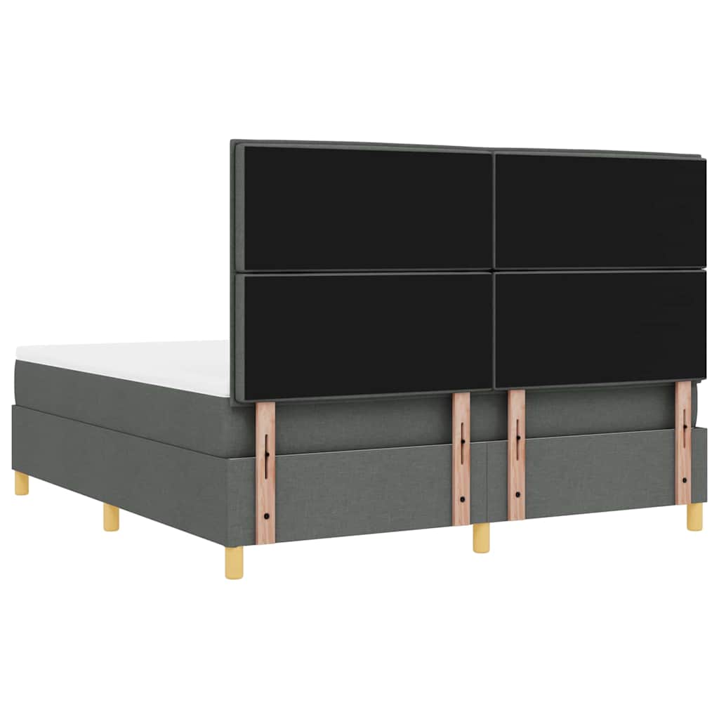 Box spring seng med madras Mørkegrå 180 x 200 cm Stof