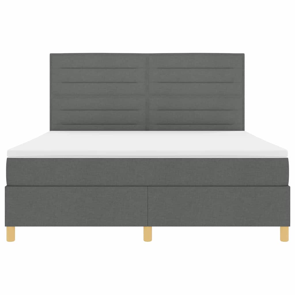 Box spring seng med madras Mørkegrå 180 x 200 cm Stof