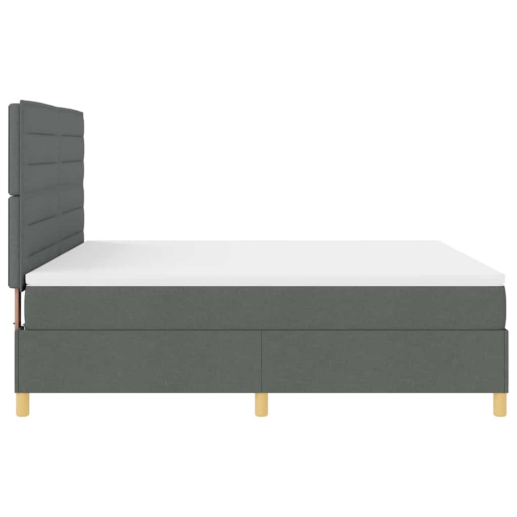 Box spring seng med madras Mørkegrå 180 x 200 cm Stof