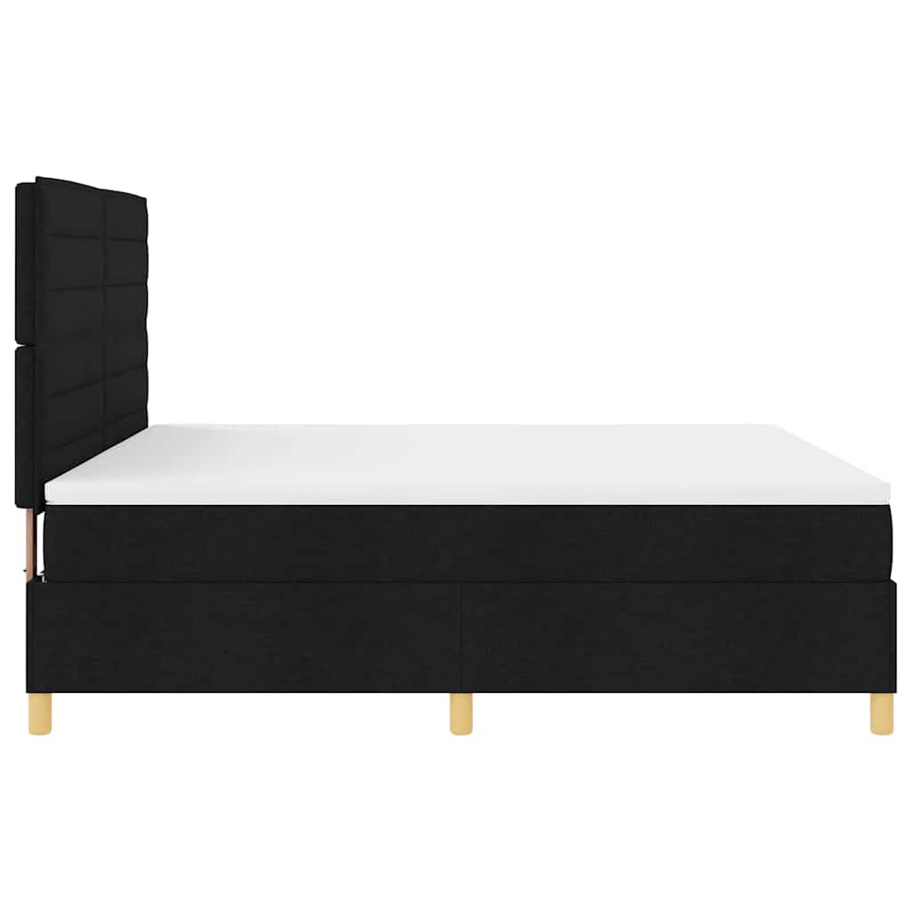 Box spring seng med madras Sort 180 x 200 cm Stof