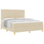 Box spring seng med madras Creme 180 x 200 cm Stof