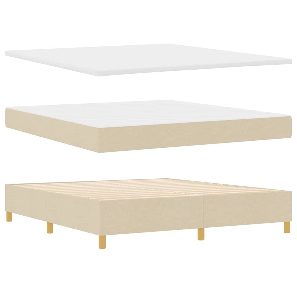 Box spring seng med madras Creme 180 x 200 cm Stof