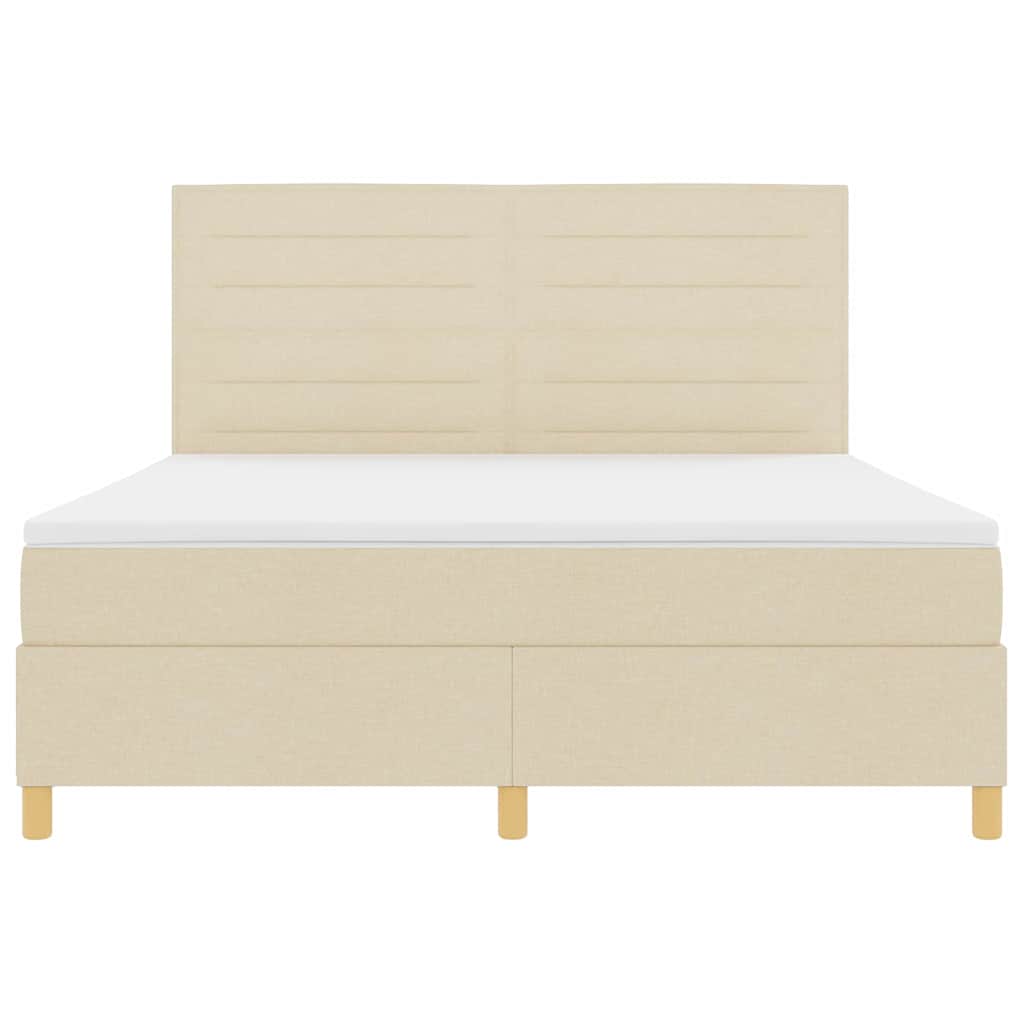 Box spring seng med madras Creme 180 x 200 cm Stof