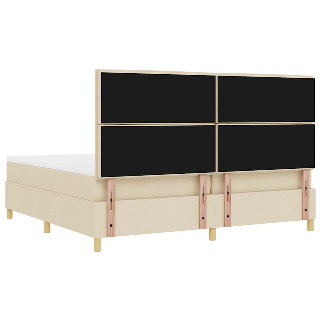 Box spring seng med madras Creme 200 x 200 cm Stof