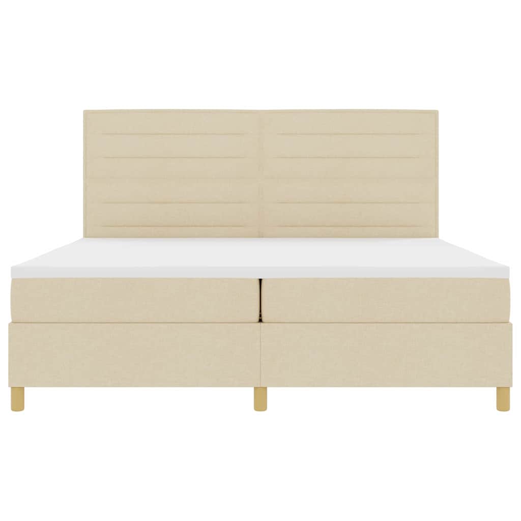 Box spring seng med madras Creme 200 x 200 cm Stof