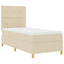 Box spring seng med hovedgærde Creme 80 x 200 cm Stof