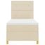 Box spring seng med hovedgærde Creme 80 x 200 cm Stof