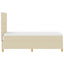 Box spring seng med hovedgærde Creme 80 x 200 cm Stof