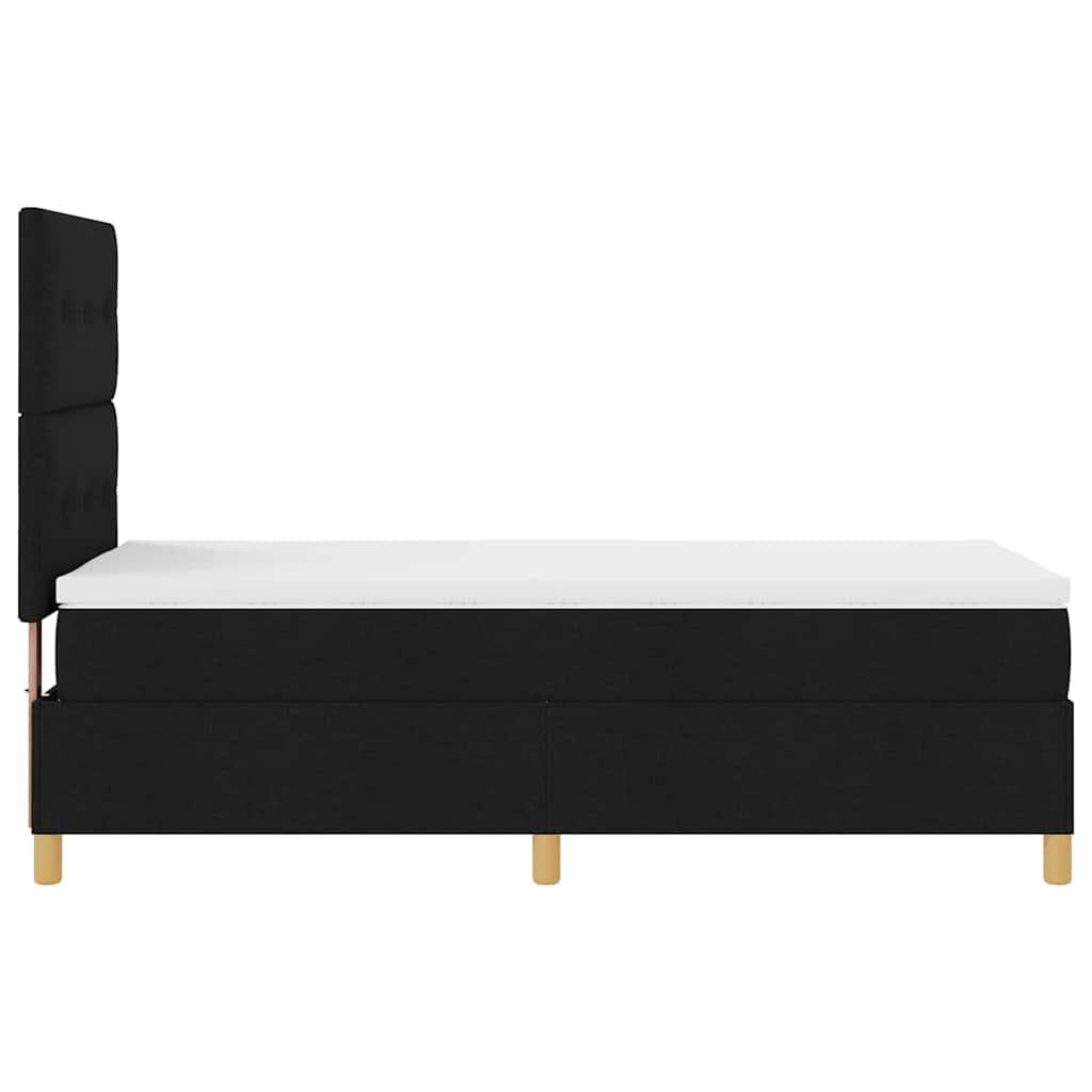 Box spring seng med hovedgærde Sort 100 x 200 cm Stof