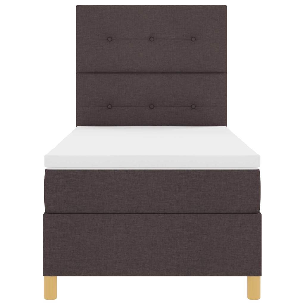 Box spring seng med hovedgærde Mørk Brun 100 x 200 cm Stof