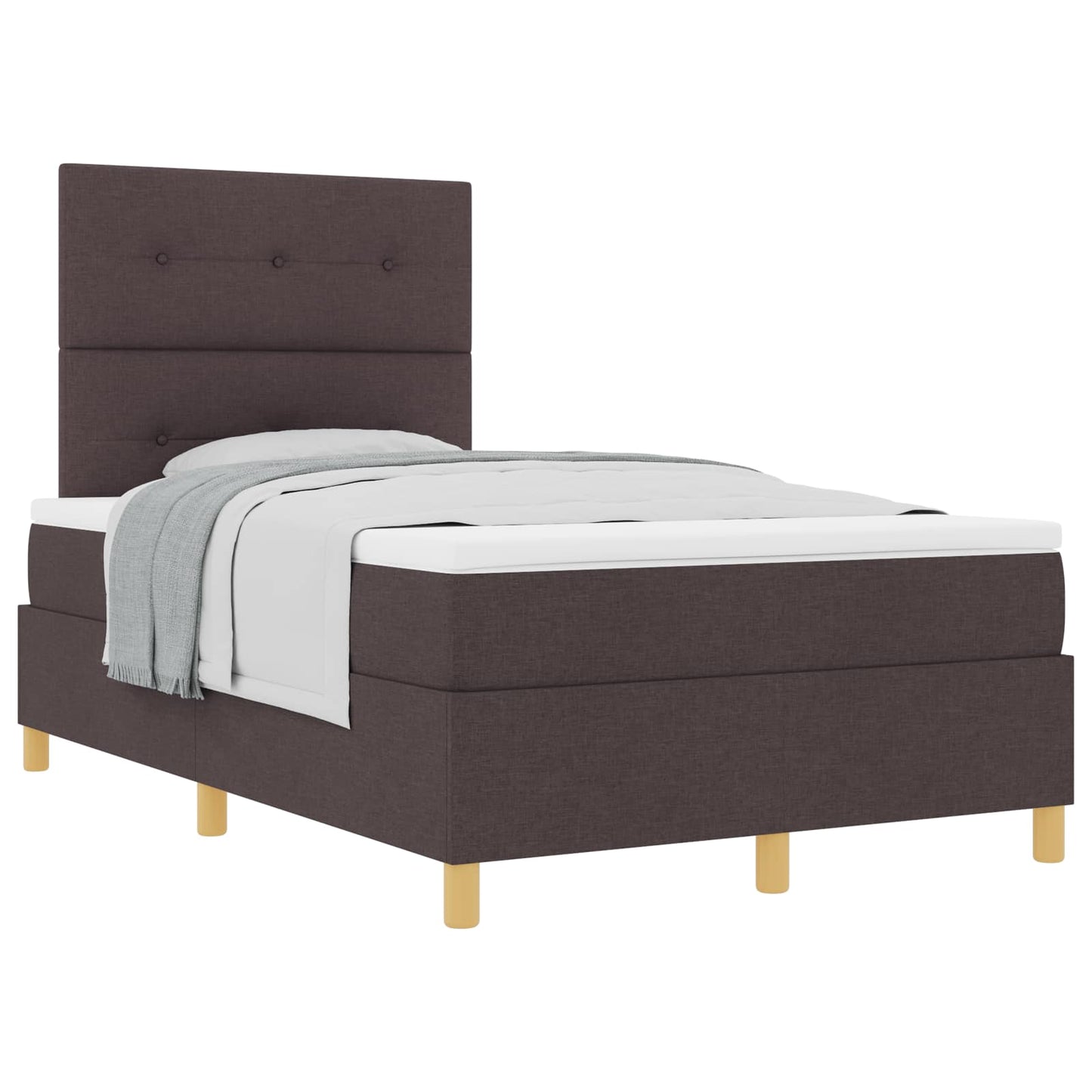 Box spring seng med hovedgærde Mørk Brun 120 x 190 cm Stof
