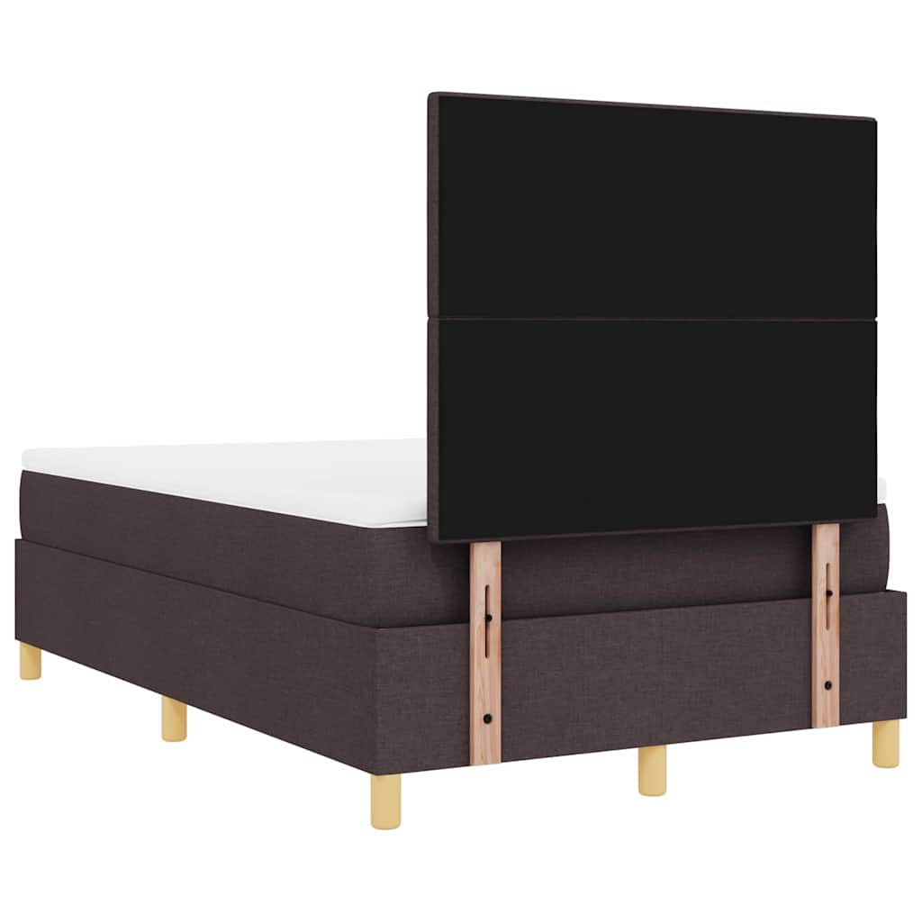 Box spring seng med hovedgærde Mørk Brun 120 x 190 cm Stof