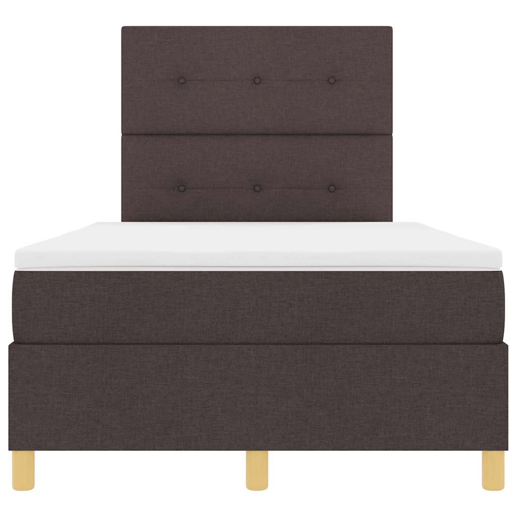Box spring seng med hovedgærde Mørk Brun 120 x 190 cm Stof