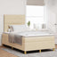 Box spring seng med hovedgærde Creme 120 x 190 cm Stof