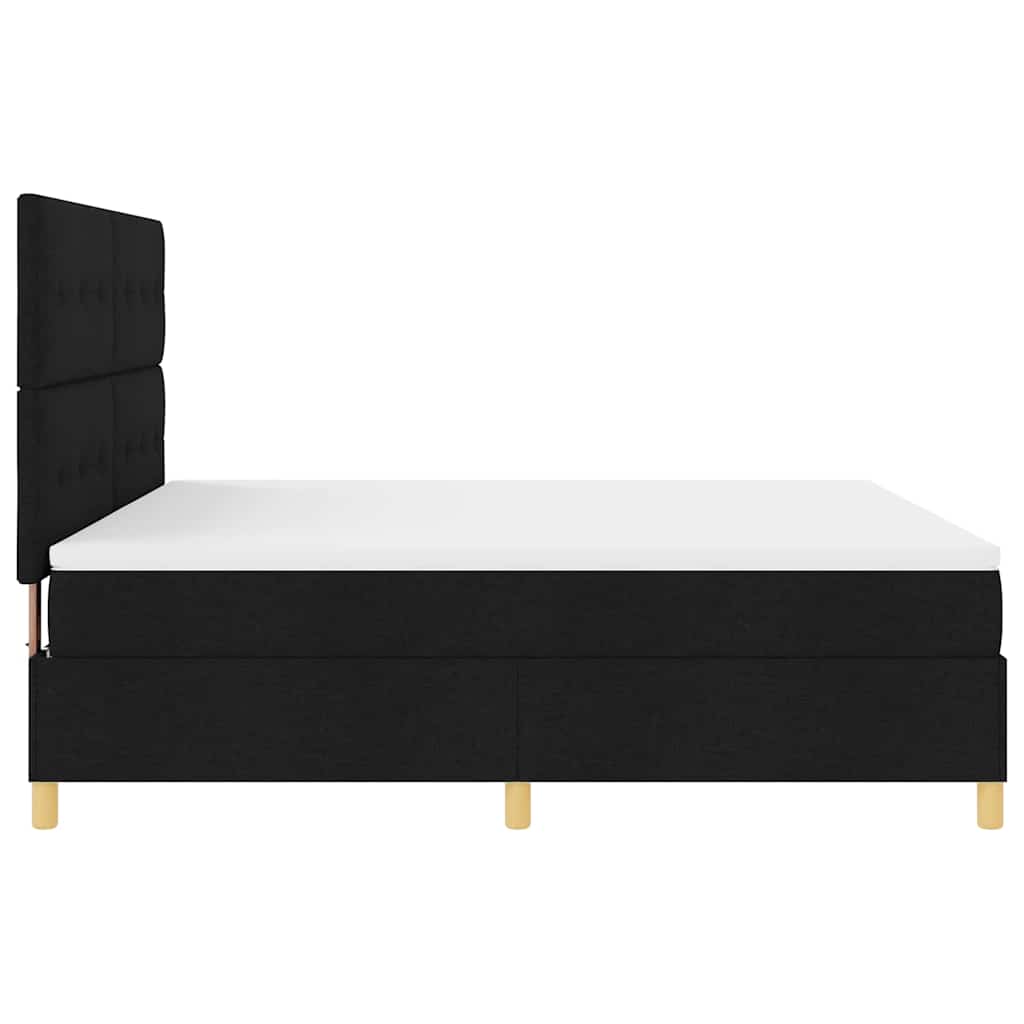Box spring seng med hovedgærde Sort 180 x 200 cm Stof