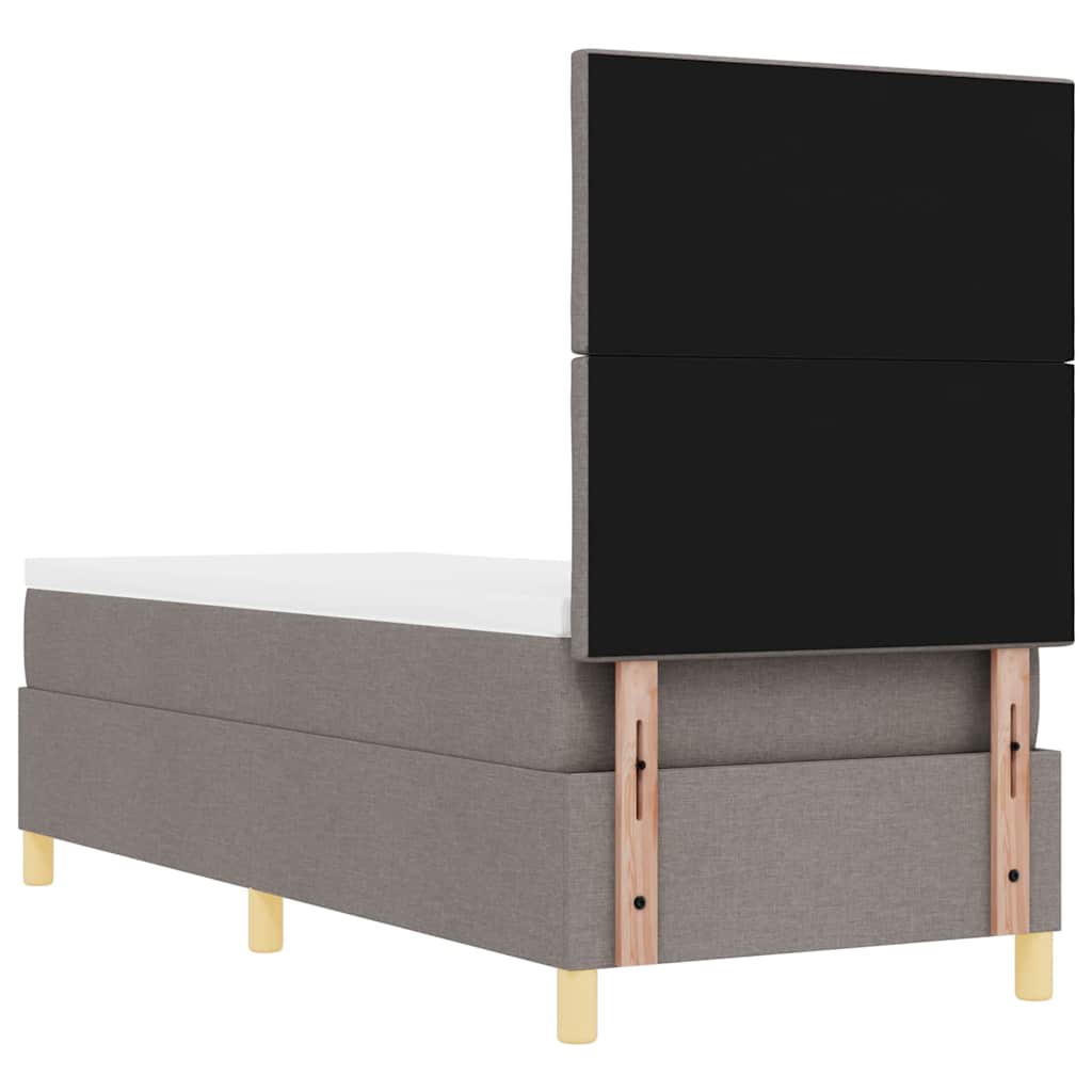 Box spring seng med hovedgærde Gråbrun 80 x 200 cm Stof