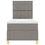Box spring seng med hovedgærde Gråbrun 80 x 200 cm Stof