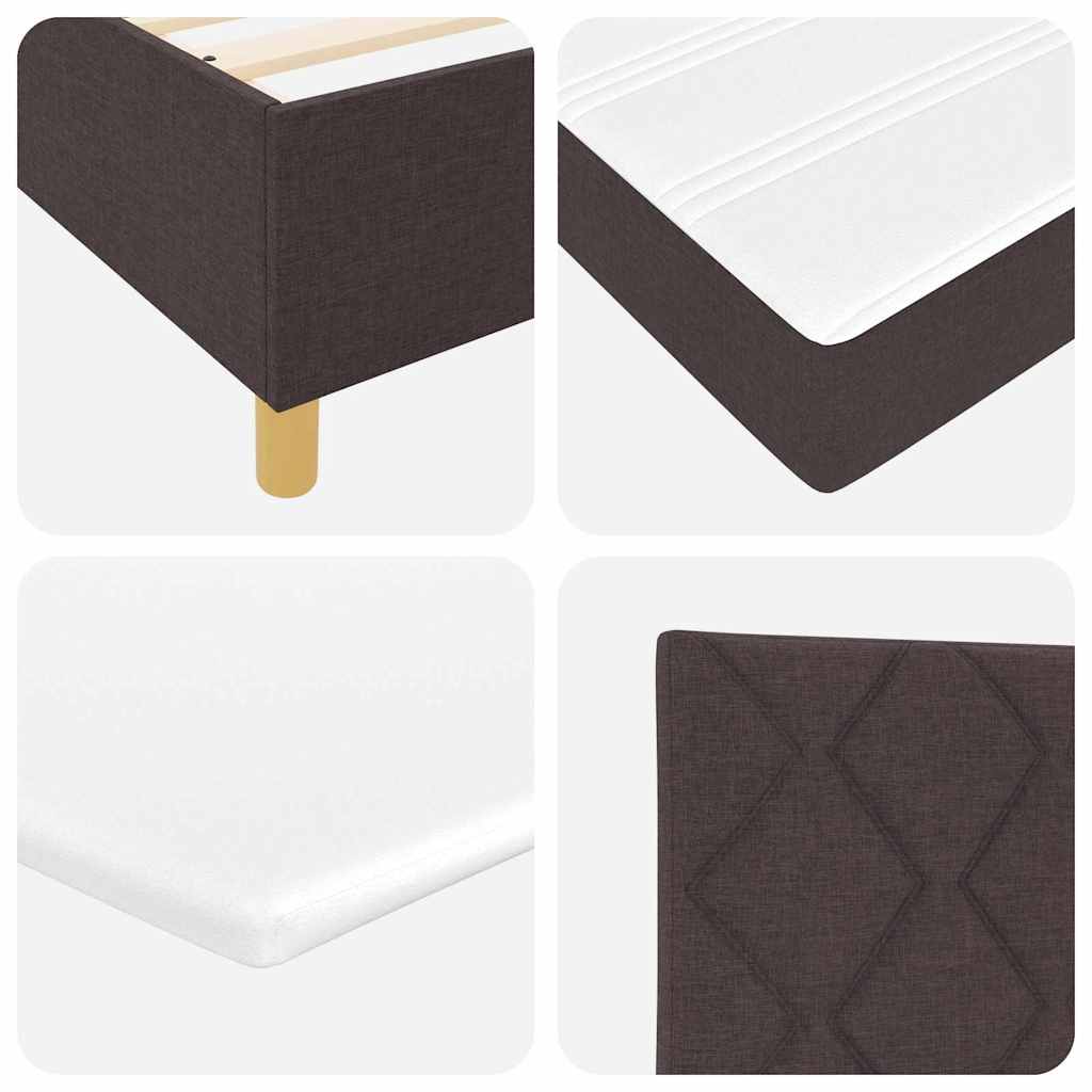 Box spring seng med hovedgærde Mørk Brun 90 x 190 cm Stof