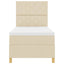 Box spring seng med hovedgærde Creme 90 x 200 cm Stof