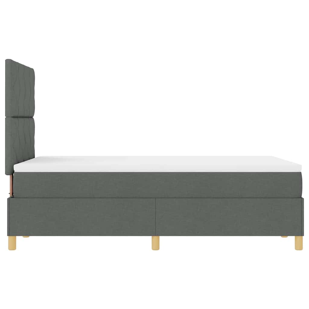 Box spring seng med hovedgærde Mørkegrå 120 x 190 cm Stof