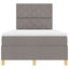 Box spring seng med hovedgærde Gråbrun 120 x 200 cm Stof