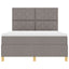 Box spring seng med hovedgærde Gråbrun 140 x 190 cm Stof