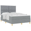 Box spring seng med hovedgærde Lysegrå 140 x 200 cm Stof