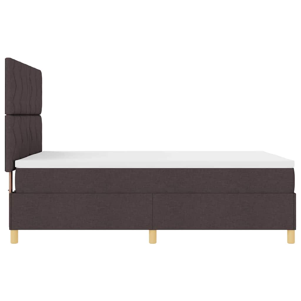 Box spring seng med hovedgærde Mørk Brun 140 x 200 cm Stof