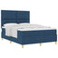Box spring seng med hovedgærde Blå 140 x 200 cm Stof