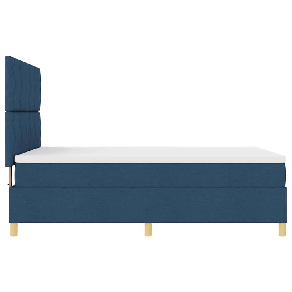 Box spring seng med madras med hovedgærde Blå 160 x 200 cm Stof