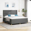 Box spring seng med hovedgærde Mørkegrå 180 x 200 cm Stof