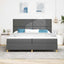 Box spring seng med madras Mørkegrå 200 x 200 cm Stof