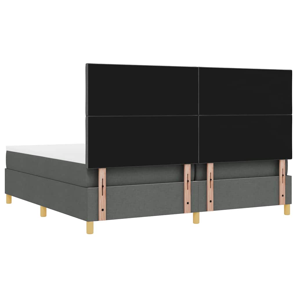 Box spring seng med madras Mørkegrå 200 x 200 cm Stof